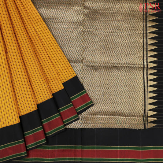 Mustard Yellow Soft Silk Saree