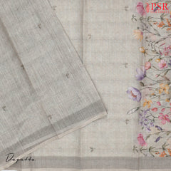 Fossil Grey Semi Linen Dress Material