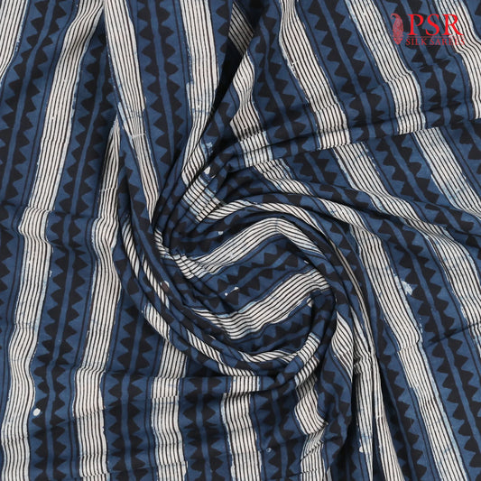 Dark Blue Ajrakh Print Running Material