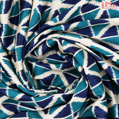 Dark Blue Ikkat Tussar Saree