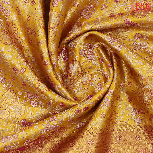 Golden Yellow Kanchipuram Tissue Silk Saree