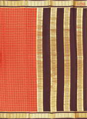 Burnt Orange Mysore Silk Saree
