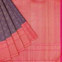 Dark Violet Bridal Kanchipuram Silk Saree