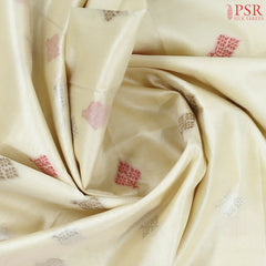 Cream Beige Ghicha Cotton Saree