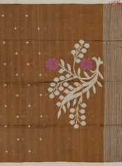 Russet Brown Byloom Cotton Saree