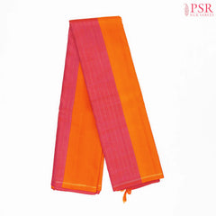 Saffron & Sunkist Pink Kanchipuram Silk Saree