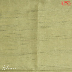 Olive Yellow Semi Tussar Embroidery Saree