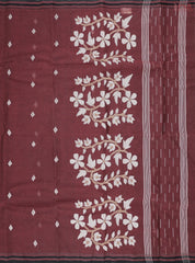 Maroon Bengal Cotton Saree