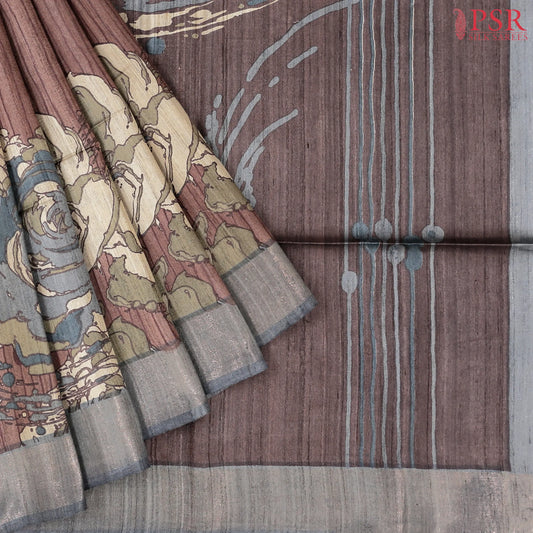 Brown Kadhi Tussar Silk Saree