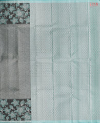 Turquoise Grey Kanchipuram Tissue Silk Saree