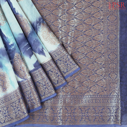 Shades Of Blue Chanderi Silk Cotton Saree