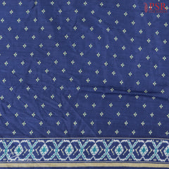 Dark Blue Ikkat Tussar Saree