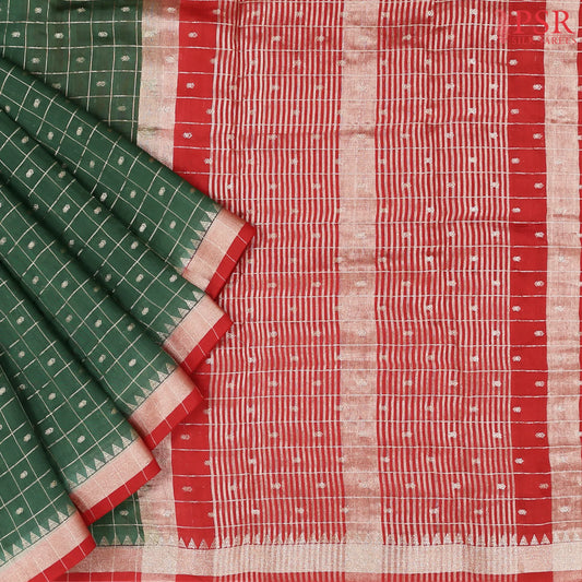 Dark Green Assam Saree
