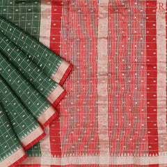 Dark Green Assam Saree