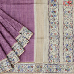 Plum Purple Semi Tussar Saree