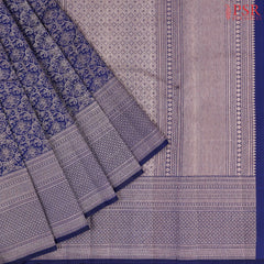 Dark Blue Kanchipuram Silk Saree