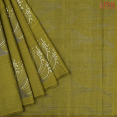 Olive Green Kanchipuram Silk Saree