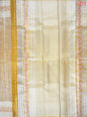 Metallic Gold Kanchipuram Jacquard Tissue Silk Saree