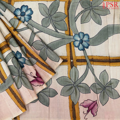 Olive Beige Kadhi Tussar Silk Saree