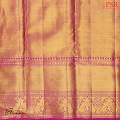 Golden Yellow Kanchipuram Tissue Silk Saree
