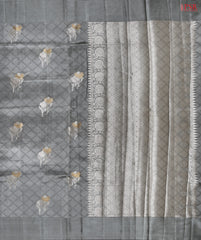 Grey Chiniya Silk Saree