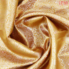 Metallic Gold Kanchipuram Jacquard Tissue Silk Saree