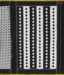 Beige & Black Pochampally Ikat Silk Saree