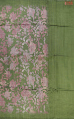 Sap Green Kadhi Tussar Silk Saree