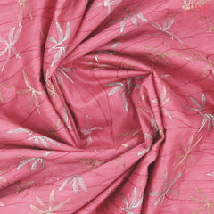Flamingo Pink Kosa Embroidery Saree