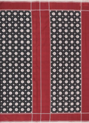 Black Fine Count Double Ikkat Soft Cotton Saree