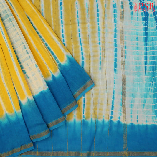 Yellow Chanderi Silk Cotton Saree