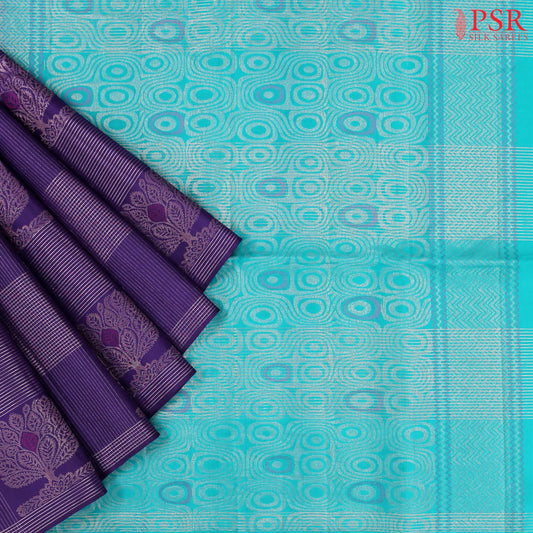 Berry Blue Soft Silk Saree