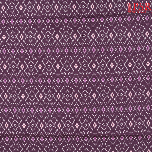 Jam Purple Semi Tassar Ikkat Print Running Material
