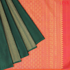 Dark Green & Dark Magenta Kanchipuram Silk Saree