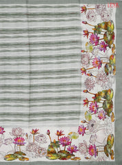 Grey Green Chiniya Silk Saree