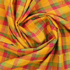 Amber Yellow Mangalagiri Cotton Saree