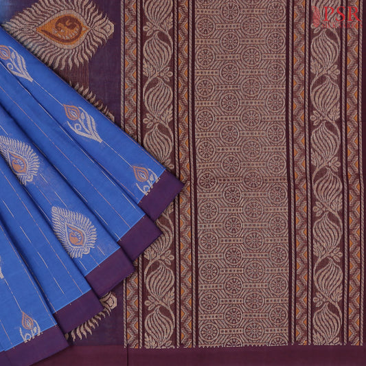 Celtic Blue Kovai Cotton Saree