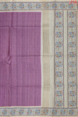 Plum Purple Semi Tussar Saree