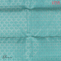 Turquoise Grey Kanchipuram Tissue Silk Saree