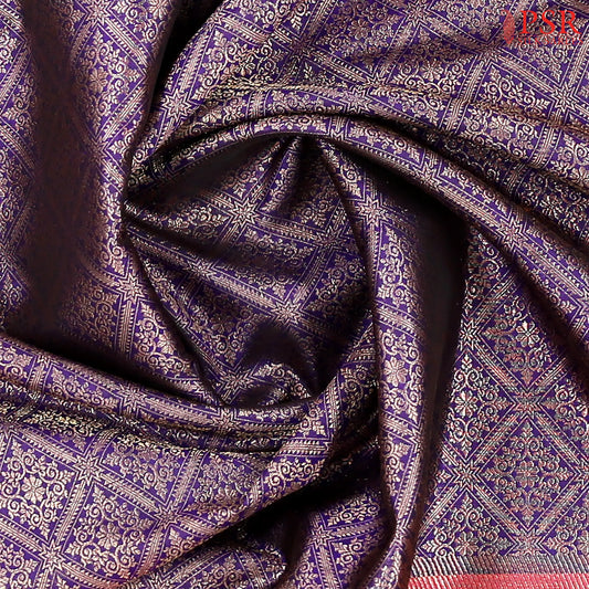 Dark Violet Bridal Kanchipuram Silk Saree