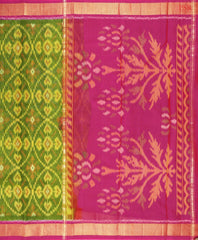 Sap Green Patola Silk Cotton Saree