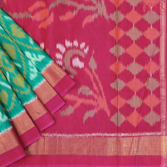Jage Viridian Patola Silk Cotton Saree
