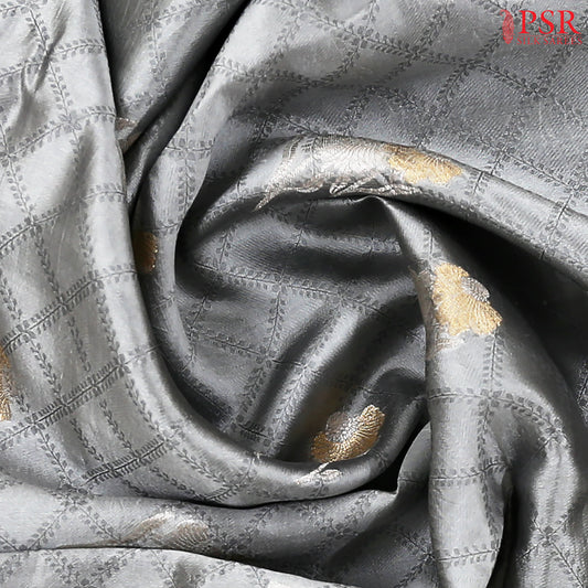 Grey Chiniya Silk Saree