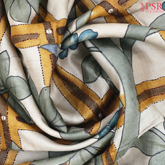 Olive Beige Kadhi Tussar Silk Saree