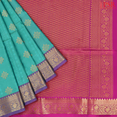 Turquoise Green Soft Art Silk Saree