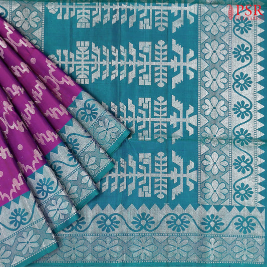 Mardi Gras Purple Soft Silk Saree