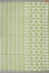 Light Olive Green Byloom Cotton Saree