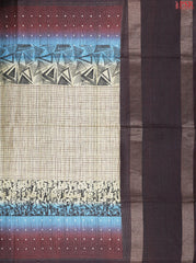 Olive Beige Semi Tussar Saree