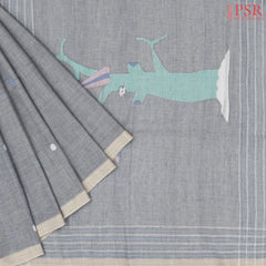 Pewter Grey Byloom Cotton Saree