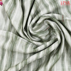 Grey Green Chiniya Silk Saree